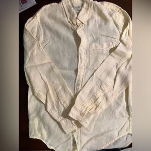 Abercrombie and Fitch 100% linen button up in yellow size small